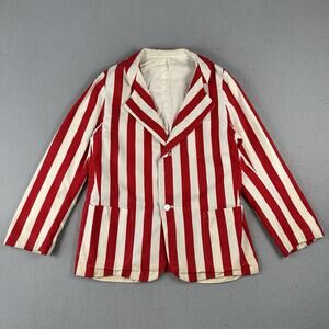 Vintage Red White Striped Blazer Jacket 40s 50s Barbershop Ivy League Boating 44